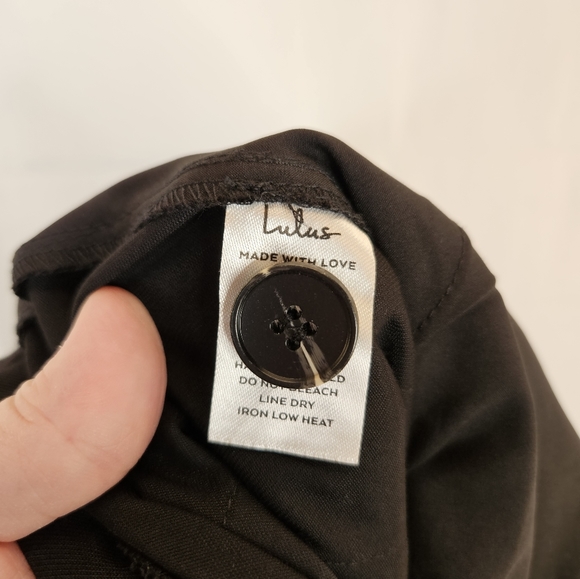 Lulus Womens Black Career Hi Waisted Pant Sz XL Strickly Business Taper Workwear - Picture 11 of 11